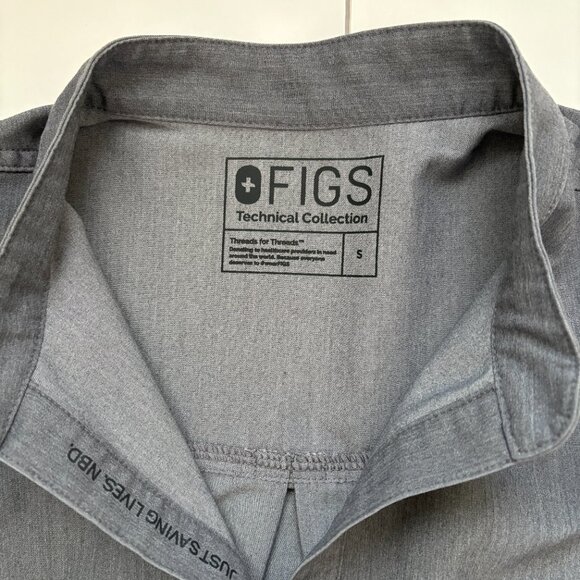 Figs Rafaela Womens Size Small Graphite Gray Cap Sleeve Oversized Scrub Top Boxy - Picture 3 of 10